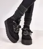 Czarne sneakersy ocieplane z grubymi sznurówkami Landry